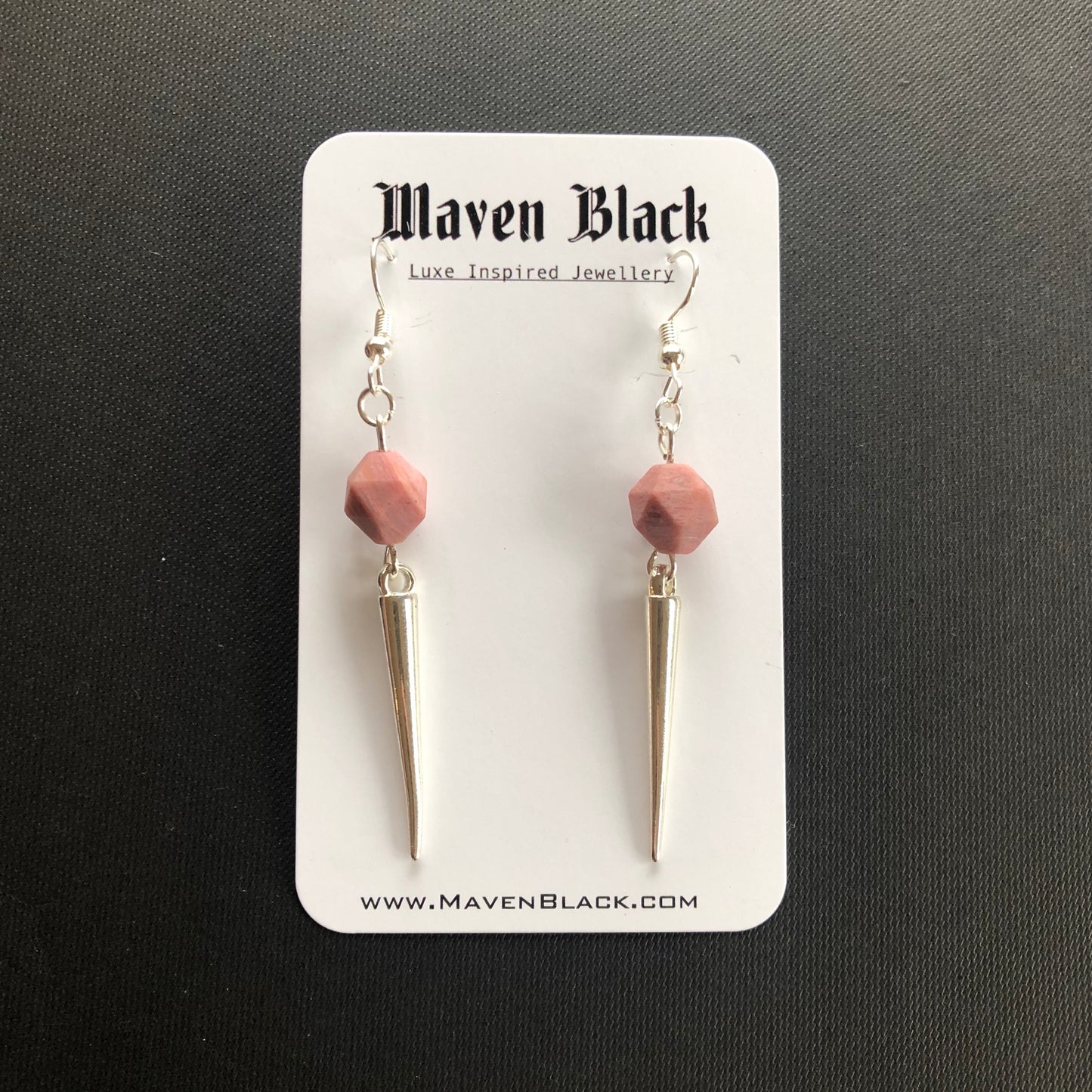 Everlong pink rhodonite earrings